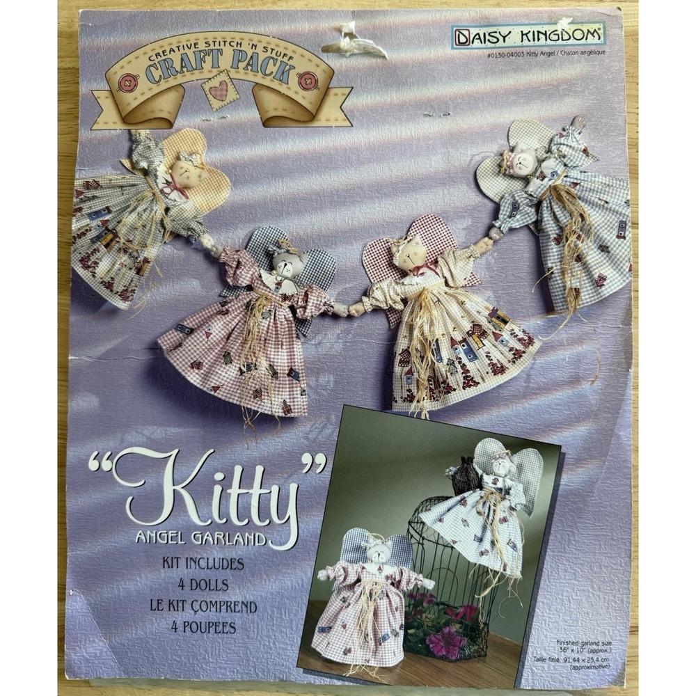 Daisy‎ Kingdom 4 Doll Kitty Angel 26"x10" Garland Home Decor NIP